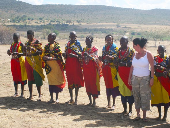 Lauren Johansson - dancing with the local Maasai women